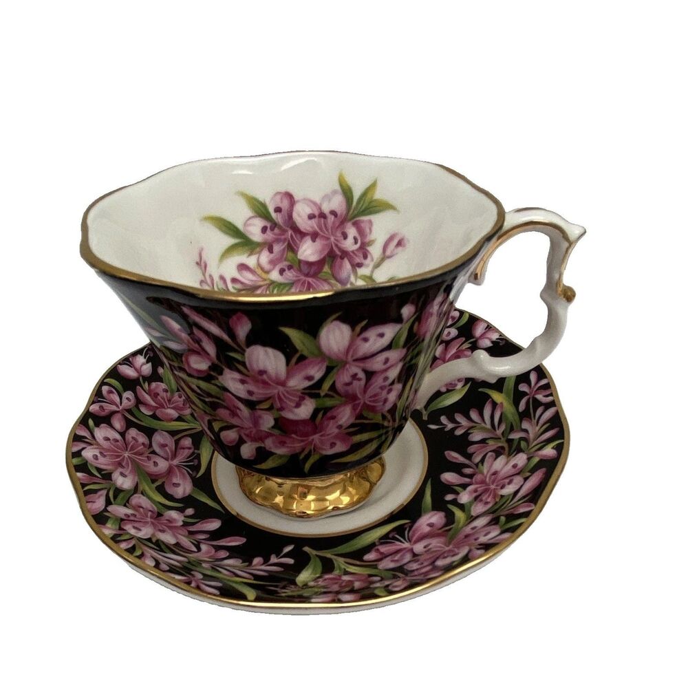 Royal Albert Provincial Flowers Fireweed Tea Cup & Saucer Bone China England